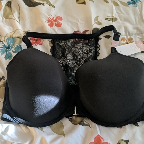 Cacique Other - Black front close lace racer back cotton bra Cacique Other - Black front close lace racer back cotton bra